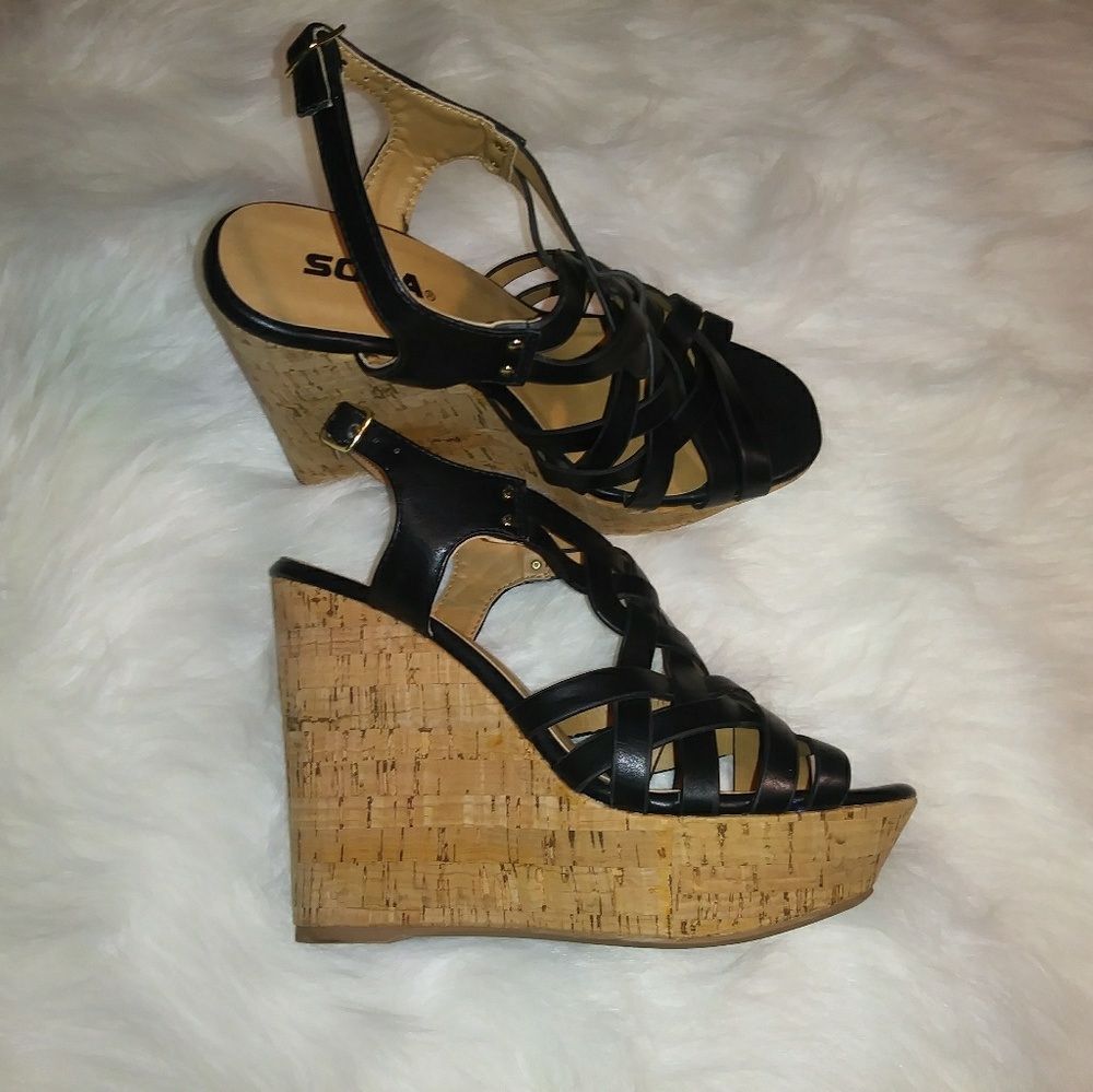 Wedge Heel Sandals - Hardly worn